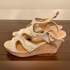 Maurices Cream Lace Women's Wedge